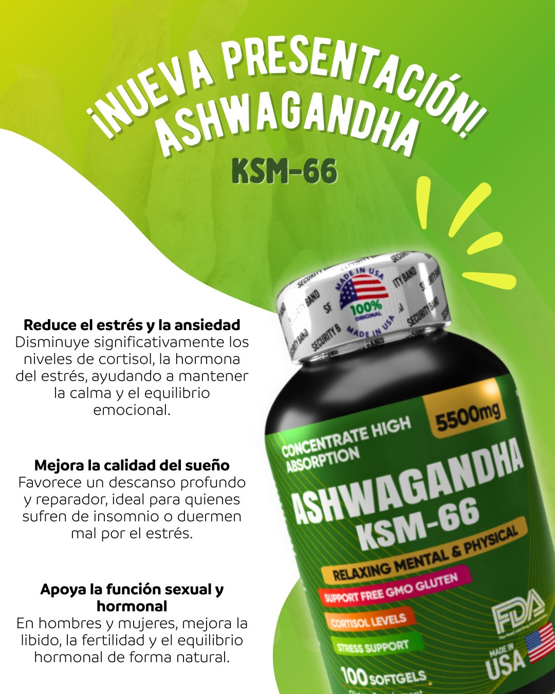 💊 Combo Premium Total: Ashwagandha, NAD+ y Citrato de Magnesio